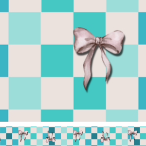 Checkered Bows Print