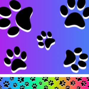 Neon Pawprints Print